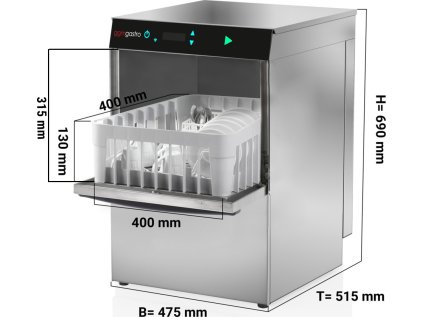 Umývačka skla 2,97 kW - Bez vypúšťacieho čerpadla - S čerpadlom na umývací prostriedok a prívodom oplachového prostriedku (dvojitá stena) - 230 V