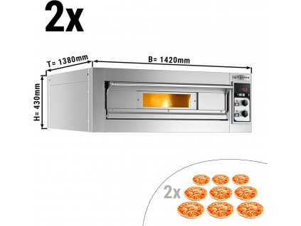 (2 kusy) Pec na pizzu 9+9x 35 cm - elektrická