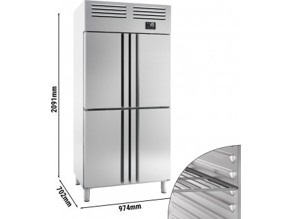 Chladnička PREMIUM PLUS - GN 1/1 - 745 litrov - 4 nerezové polovičné dvere