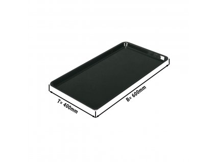 Obdélníkový prezentační podnos - černý - bez BPA - 600 x 400 x 17 mm| Prezentační podnos | Pultový podnos | Podnos na dorty | Pultový podnos | Podnos na maso | Podnos | Podnos na pečivo