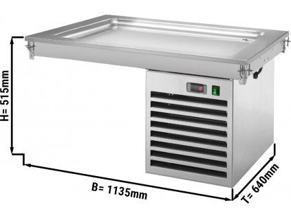 Instalační chladící deska - 1,1m - +2 ~ +8 °C - 3x GN 1/1