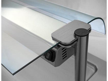 Jednostranná sklenená zástena proti kýchaniu s policou pre vstavané pulty - 0,8m
