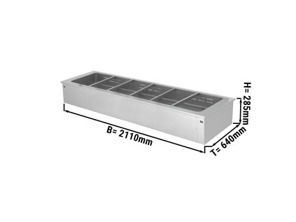 Inštalačná ohrevná vaňa - 2,1m - 6x GN 1/1