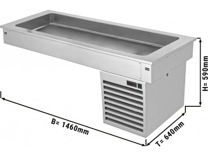 Instalační chladicí vana - 1,5m - +2 ~ +8 °C - 4x GN 1/1