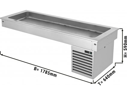 Inštalačná chladiaca vaňa - 1,8m - +2 ~ +8 °C - 5x GN 1/1