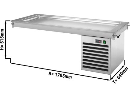 Instalační chladící deska - 1,8m - +2 ~ +8 °C - 5x GN 1/1