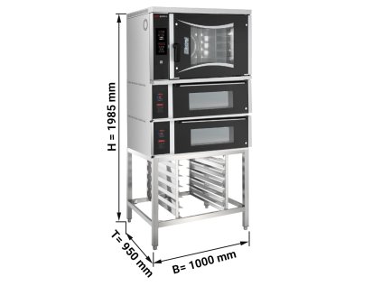 Pekárna - konvektomat - digitální - 6x EN 60x40 - vč.2 pecí na pizzu,základny