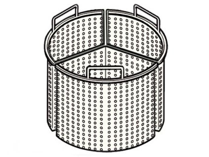 3x 1/3 koš pro varné kotle o objemu 100 litrů