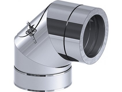 Čistící trubkové koleno 90° - s revizním otvorem - z nerezové oceli - Ø 250 mm