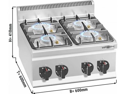 Plynový sporák 4x horák (19 kW)