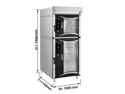 2x Pekárna elektrická horkovzdušná trouba - digitální - 5x + 10x EN 60x40 - vč. digestoře