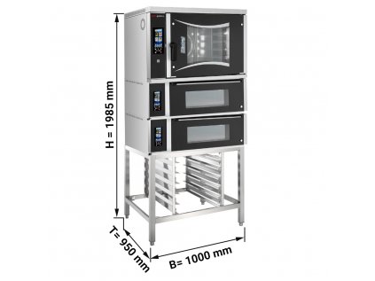 Pekárna - konvektomat - dotykový - 6x EN 60x40 - vč.2 pecí na pizzu, základny