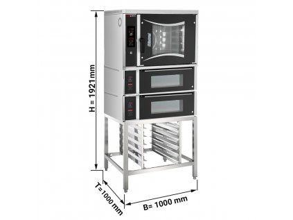 Pekáreň - plynová - teplovzdušná rúra - digitálna - 6x EN 60x40 - vrátane 2 pecí na pizzu a podstavce