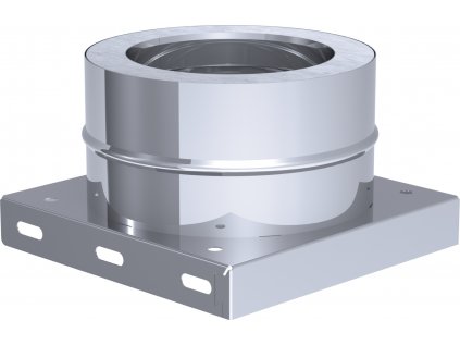 Základová deska pro komínové potrubí -  Ø 250 mm - s kondenzačním odtokem ukončeným vnějším závitem o velikosti 1/2"