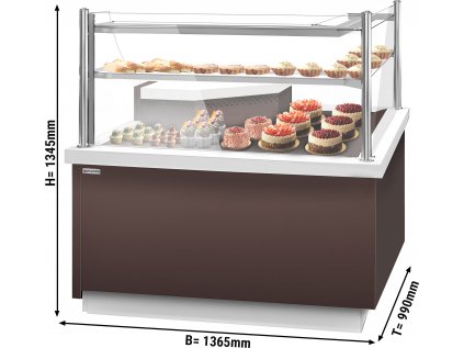 Rohový dortový pult/chladící dortová vitrína - 1,05 m / 0,99 m (vnější)