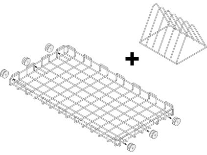 Koš pro myčku na hrnce - 615 x 1150 mm