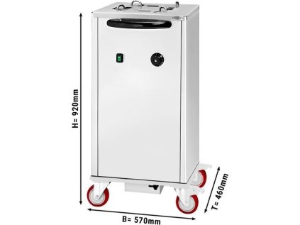 Zásobník talířů - vyhřívaný - s kolečky - 40 talířů