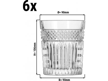 (6 kusov) Univerzálne nápojové sklo - RÍM - 350 ml - transparentné