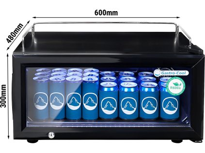 GASTRO COOL | Nápojová chladnička - presklená - 25 litrov - čierna