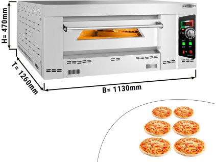 Plynová pec na pizzu - 6x 34 cm (hlboká)