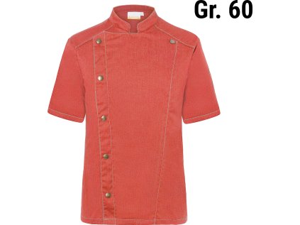 KARLOWSKY| Kuchárska bunda s krátkym rukávom, džínsový štýl - vintage červená - veľkosť: 60