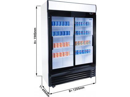 Nápojová chladnička - 880 litrov - s 2 posuvnými sklenenými dverami