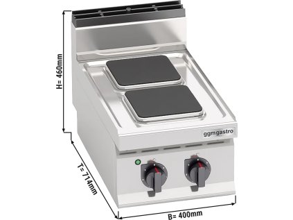 Elektrický sporák 2x plotýnka čtvercová (5,2 kW)