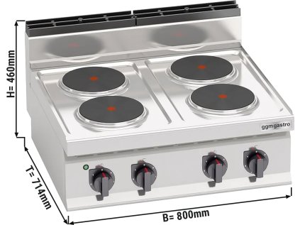 Elektrický sporák - 4 plotýnky kulaté (10,4 kW)