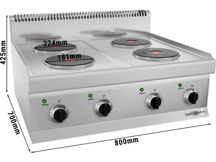 Elektrický sporák - 4x plotýnka kulatá (9,2 kW)