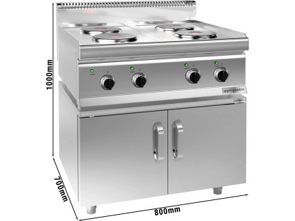 Elektrický sporák - 4x plotýnka kulatá (9,2 kW) - vč. podstavce se 2 dveřmi