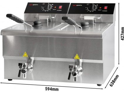 Dvojitá fritéza - 600 mm - 8+8 litrov - 6,5 kW