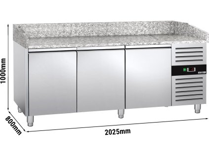 Chladící stůl na pizzu PREMIUM - 2,0 x 0,8 m - se 3 dveřmi