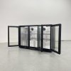 Barová lednice - 1350 x 540 x 900 mm, se 3 skleněnými dveřmi a 2 policemi - černá