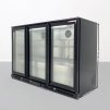 Barová lednice , se 3 skleněnými dveřmi a 2 policemi - černá