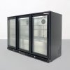 Barová lednice , se 3 skleněnými dveřmi a 2 policemi - černá