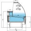 Cukrárenský pult - 998x985x1345 mm - 163 l - se skleněným čelem - s 1 dveřmi - s 2 policemi