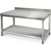 Nerezový pracovní stůl ECO - 1,8 m - se spodní policí a obkladovým panelem