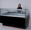 Vitrína na zmrzlinu - 1,7 x 1,1 m - černá - s LED