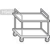 Servírovací vozík 0,8 m - se 2 policemi