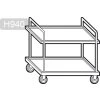 Servírovací vozík - 1 000x600 mm - se 2 policemi - 2 kolečka s brzdou - celková nosnost: 80 kg