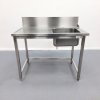 Nerezový sůl s dřezem - vstupní stůl k myčce 120x70x91 cm