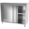 Nerezová pracovná skriňa - 1,0 m - s posuvnými dverami