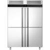 Chladnička Premium - 1,4 x 0,81 m - 4 polovičné dvere z nerezovej ocele