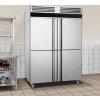 Chladnička Premium - 1,4 x 0,81 m - 4 polovičné dvere z nerezovej ocele