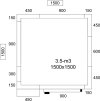 Chladiaci box z nerezovej ocele - 1,5 x 1,5 m - výška: 2,01 m - 3,5 m³ - vrátane nástennej chladiacej jednotky PLUS
