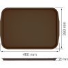 Podnos do jídelny 360x460 mm - hnědý