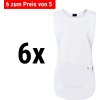 (6 pieces) KARLOWSKY | Essential Uniform Tabard Tunic – White - Size 2XL - Sleeveless - Pen Pocket