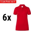 (6 pieces) KARLOWSKY | Ladies Workwear Polo Shirt – Red - Size S - 100% Cotton