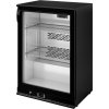 Barový chladicí stůl na nápoje - 0,6 x 0,51 m - 125L - s 1 skleněnými dveřmi - černý