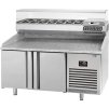 Commercial Refrigerated Pizza Prep Counter Premium PLUS - 1783x800 - 2 Doors - Top Display Rail - 7x GN 1/4